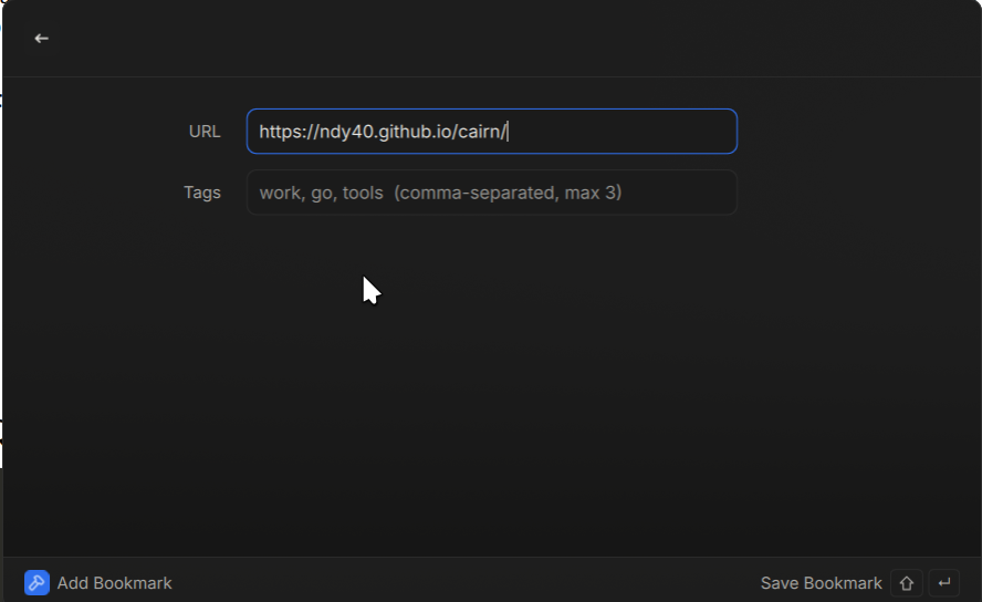 Add a bookmark from Vicinae